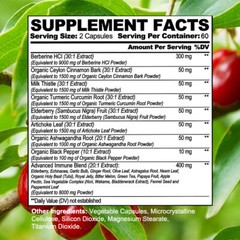 Berberine with Ceylon Cinnamon 25600mg 60/120 Caps Heart Health & Immune