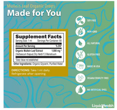 LIQUIDHEALTH USDA Organic Mullein Leaf Extract Drops for Lungs – Herbal Cleansin