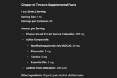 Chaparral Extract Liquid Tincture Chaparral Herb 1oz (Larrea tridentata) USA