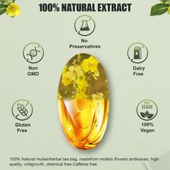 2 bottles Mullein Leaf 1500mg 60 Capsules Respiratory Wellness Supplement