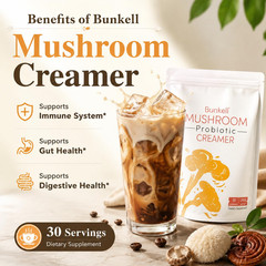 Mushroom Coffee Creamer, Adaptogenic 6 Mushrooms with Lion’s Mane, Reishi, Cordy