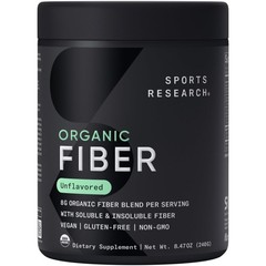 Organic Fiber Powder – 30 Servings | Psyllium Husk & Prebiotic Inulin | Non-GMO,