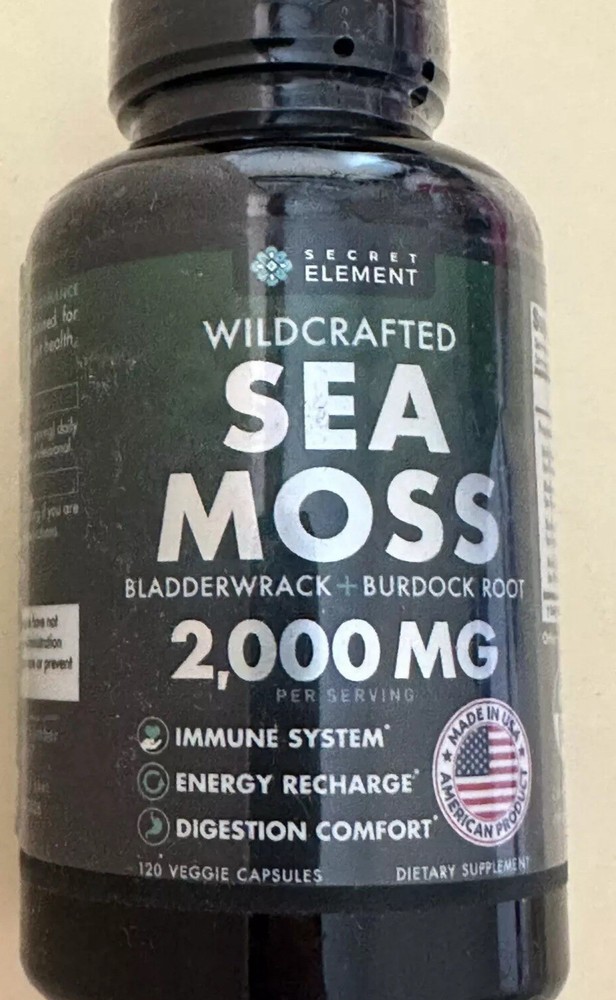 Secret Element Wildcrafted Sea Moss – 2000mg – 120 ct – 01/2027