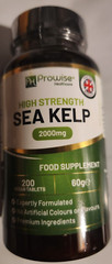Sea Kelp 2000mg 200Tabs Thyroid Support Seaweed/Vegan Made in England