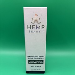 Hemp Beauty Wellness & Relax Hemp Oil Drops Mint Flavor Organic Oral Supplement