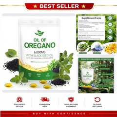 Oregano Oil Capsules 180 Count Black Seed Oil Green pigeons