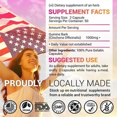 Quinine 100 Capsules – (Cinchona Officinalis) Leg cramp Support