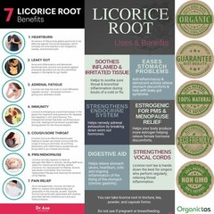 Liquorice/Licorice Root Tea Dried Cut ORGANIC Immunity Liver Stomach etc. Remedy