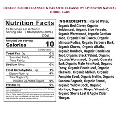 Organic BLOOD CLEANSER & PARASITE CLEANSE By Livingston Natural Herbal Lab