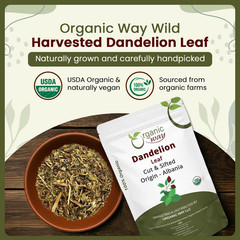 Organic Way Dandelion Leaf (Taraxacum Officinale) Cut & Sifted – Herbal Tea | Eu