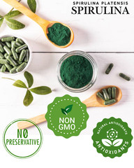 Spirulina Capsules 60/120/180 Ct | Vegan 100% Natural Green Superfood Support