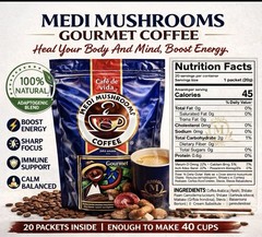 Medi Mushrooms~Gourmet Coffee, Heal Your Body And Mind, Boost Energy.
