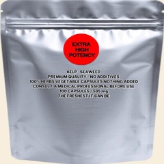 SEA KELP IODINE No Additives Fresh Atlantic High Potency 100 Vegetable Capsules