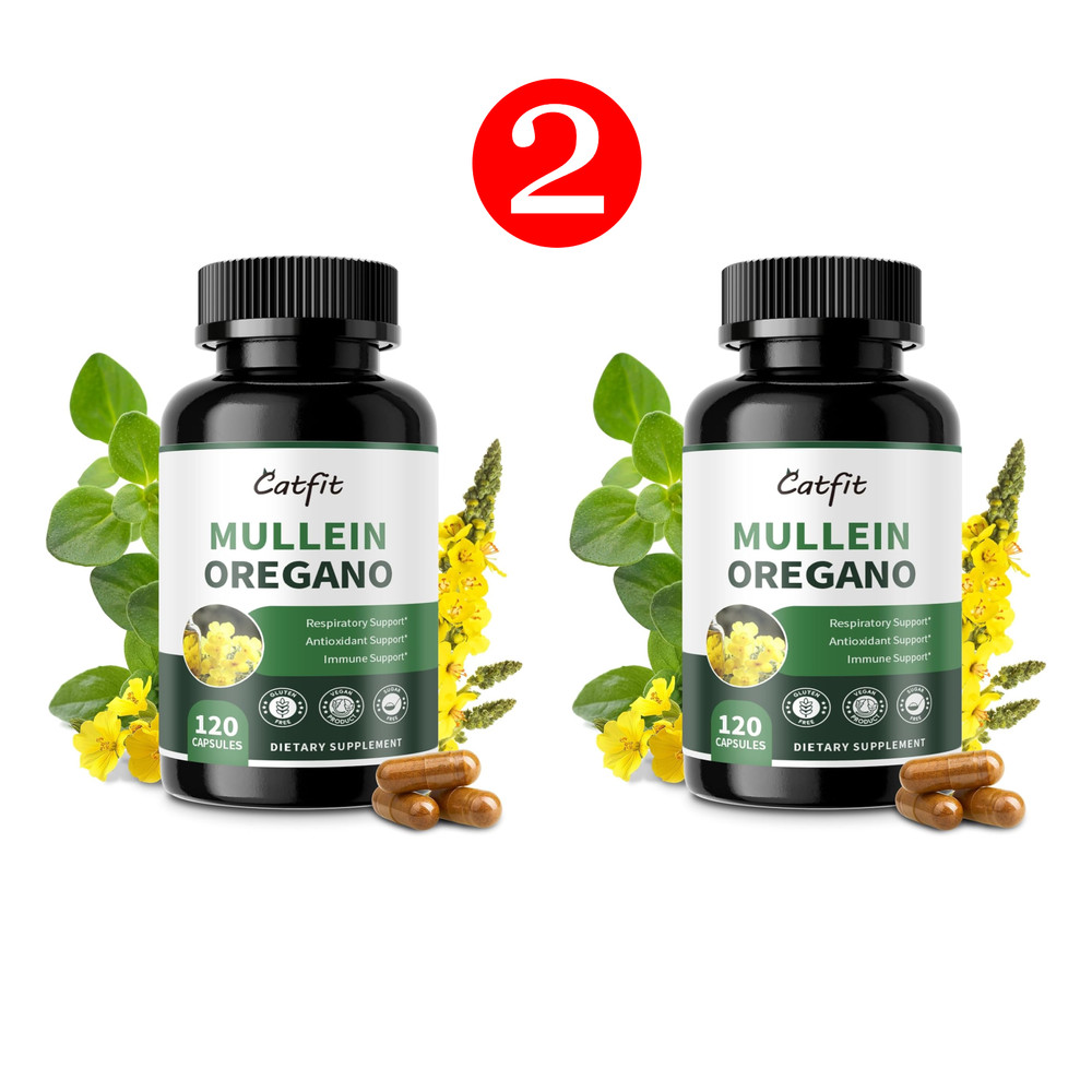 2 Pack Catfit Mullein Oregano Detox 7 in 1Pure – 240 Oil Capsules *EXP 01/27*