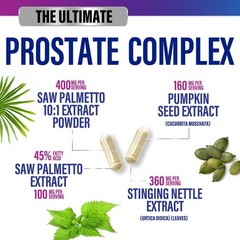 Prostate Health Supplement Men 60 Capsules Saw Palmetto Nettle Pumpkin Seed