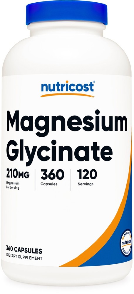 Nutricost Magnesium Glycinate Capsules (360 Capsules, 210 mg Per Serving)