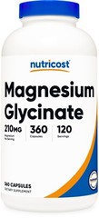 Nutricost Magnesium Glycinate Capsules (360 Capsules, 210 mg Per Serving)