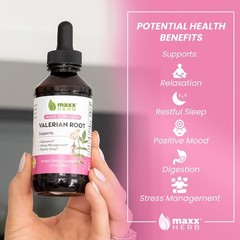 Maxx Herb Valerian Root Extract – Max Strength, Liquid 4 Fl Oz (Pack of 1)