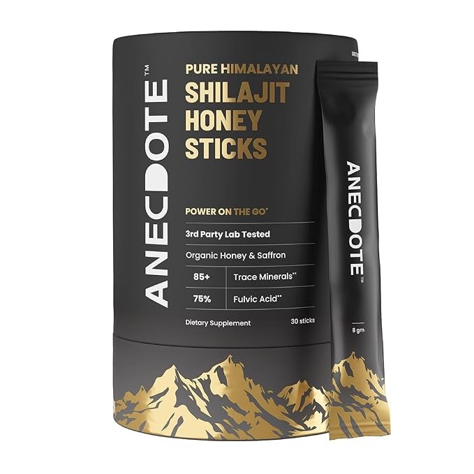 ANECDOTE Himalayan Shilajit Honey Sticks with Organic 1 Count (Pack of 30)