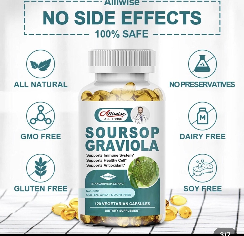 SOURSOP GRAVIOLA Capsules Supplement Support Digestion Healthy Skin Immunity