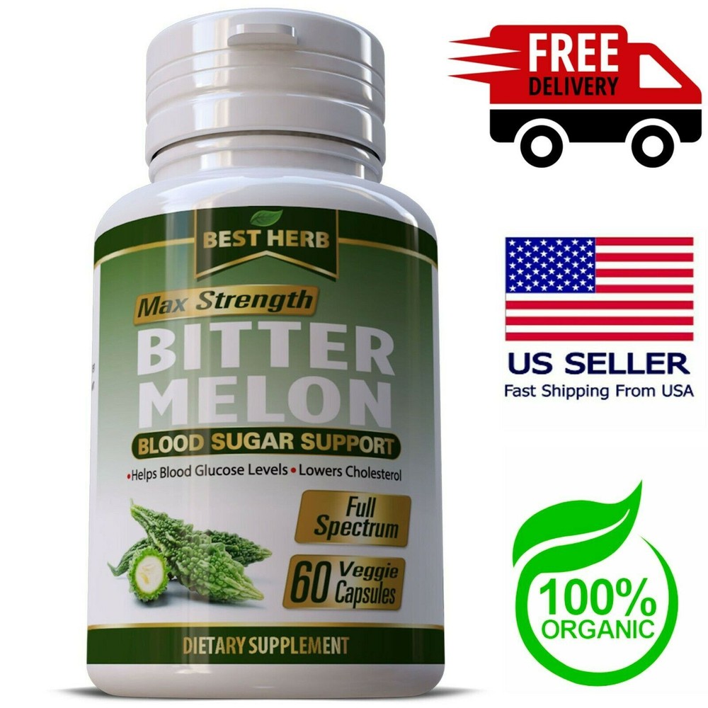 Bitter Melon 1000mg Blood Sugar Glucose Cholesterol 60 Supplements