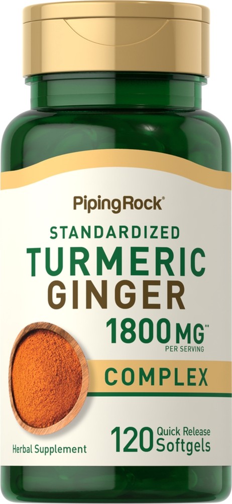 Turmeric Curcumin with Ginger | 1800mg | 120 Softgels | by Piping Rock