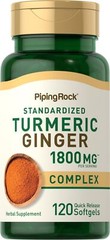 Turmeric Curcumin with Ginger | 1800mg | 120 Softgels | by Piping Rock