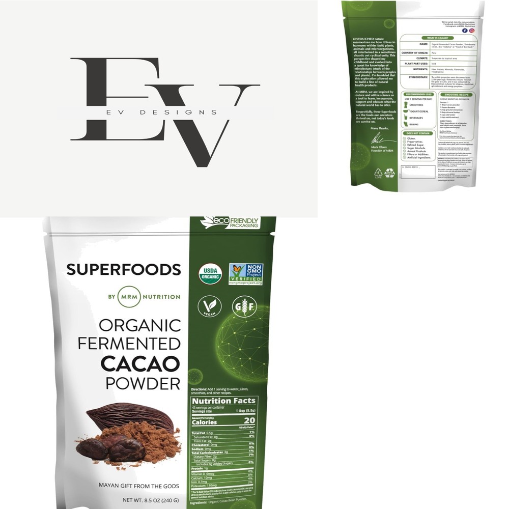 Organic Fermented Cacao Powder – Superfood, Rich in Antioxidants, 8.5 oz