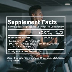 Black Maca 20000mg -Testosterone Booster, Muscle Health, Supports Desire Stamina