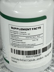 Artichoke Extract Capsules | 7 Mg Cynarin Herbal Artichoke Leaf | Liver Support