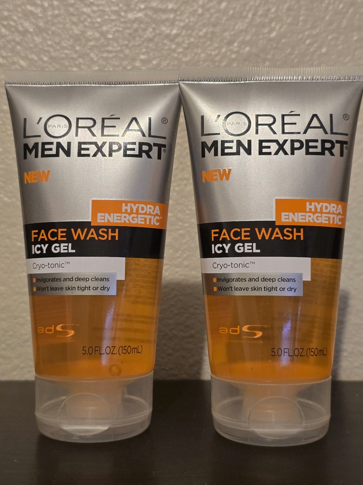 Lot of 2 – Loreal Men Expert Hydra Energetic Face Wash Icy Gel Scent 5 Oz