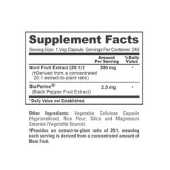 Noni Fruit 6000mg 240 Vegetarian caps (Extract 20:1, Non-GMO)