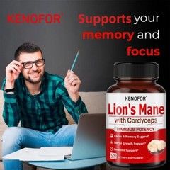 Lion’s Mane Supplement-Brain Booster,Support Focus, Cognition, Memory & Immunity