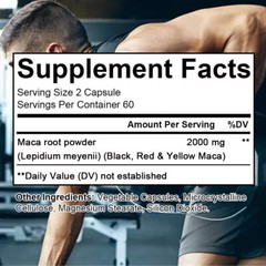 MACA ROOT 2000 MG capsules ( lepidum mayenil ) 2000 mg organic vitamins