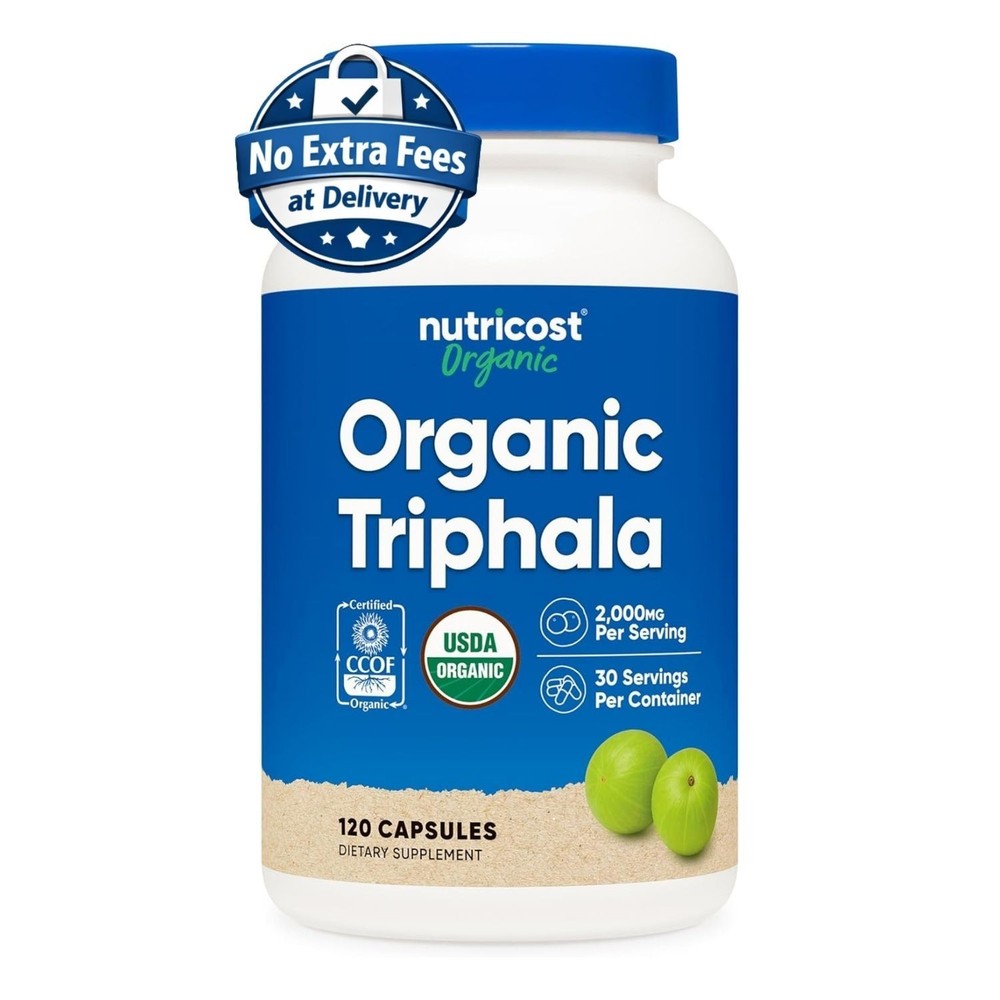 Triphala Orgánico 2000mg | 120 Cápsulas | 30 Porciones | Suplemento Herbal