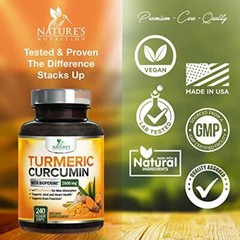 Tumeric Curcumin Max Potency With Bioperine Black Pepper 2600MG, 240 Capsules