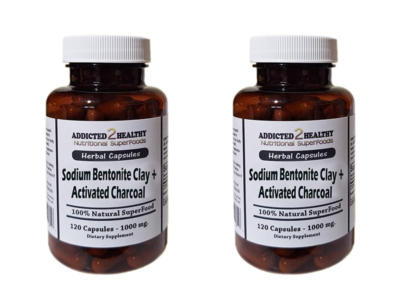 240 Bentonite Clay & Activated Charcoal Capsules – Detox, Internal Cleanser