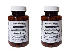 240 Bentonite Clay & Activated Charcoal Capsules – Detox, Internal Cleanser