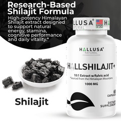 HALLSHILAJIT- Shilajit Extract – 85 Trace MInerals – Support Immune – 60 CAPS