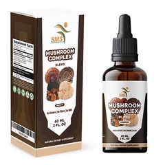 Mushroom Complex Extract Organic Non GMO Tincture Liquid Herbal Drops 6 Fl Oz