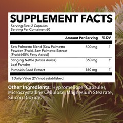 Saw Palmeto 3X Formula Promotes Urinary Tract Maintain Prostate Function Health