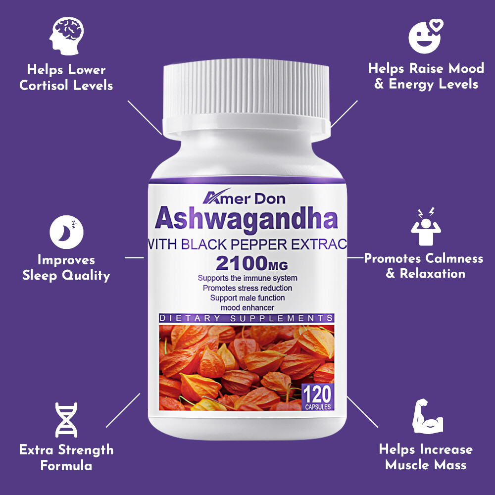 KSM-66 World’s Best Ashwagandha Root Extract 2100mg 120 Vegetarian Capsules