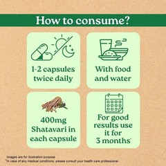 Organic India SHATAVARI 60 Capsules (Pack of 2) Boosts Women reproductive health