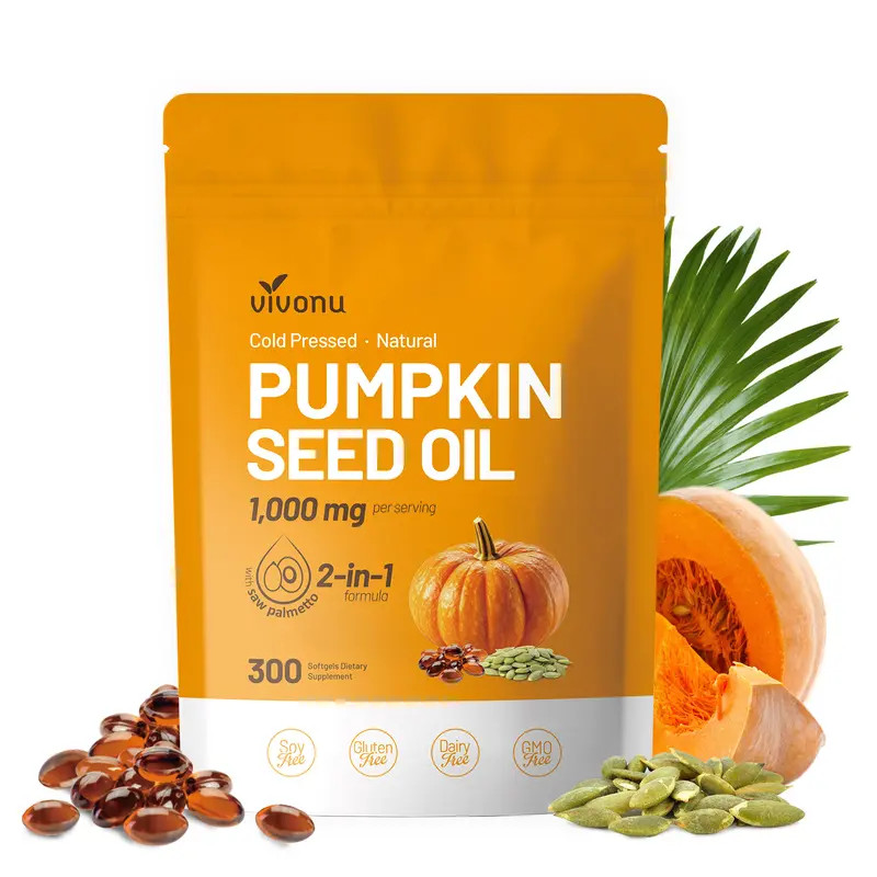 Natural pumpkin seed oil and saw palmetto softgel 1000mg high content plant este
