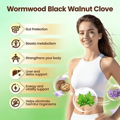 VivoNu Wormwood Black Walnut Cloves Capsules,Natural Cleanse&Metabolism Aid