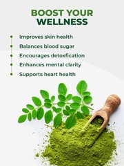 Organic Moringa Powder 100% Pure Leaf – USDA Certified, Perfect for Smoothies &
