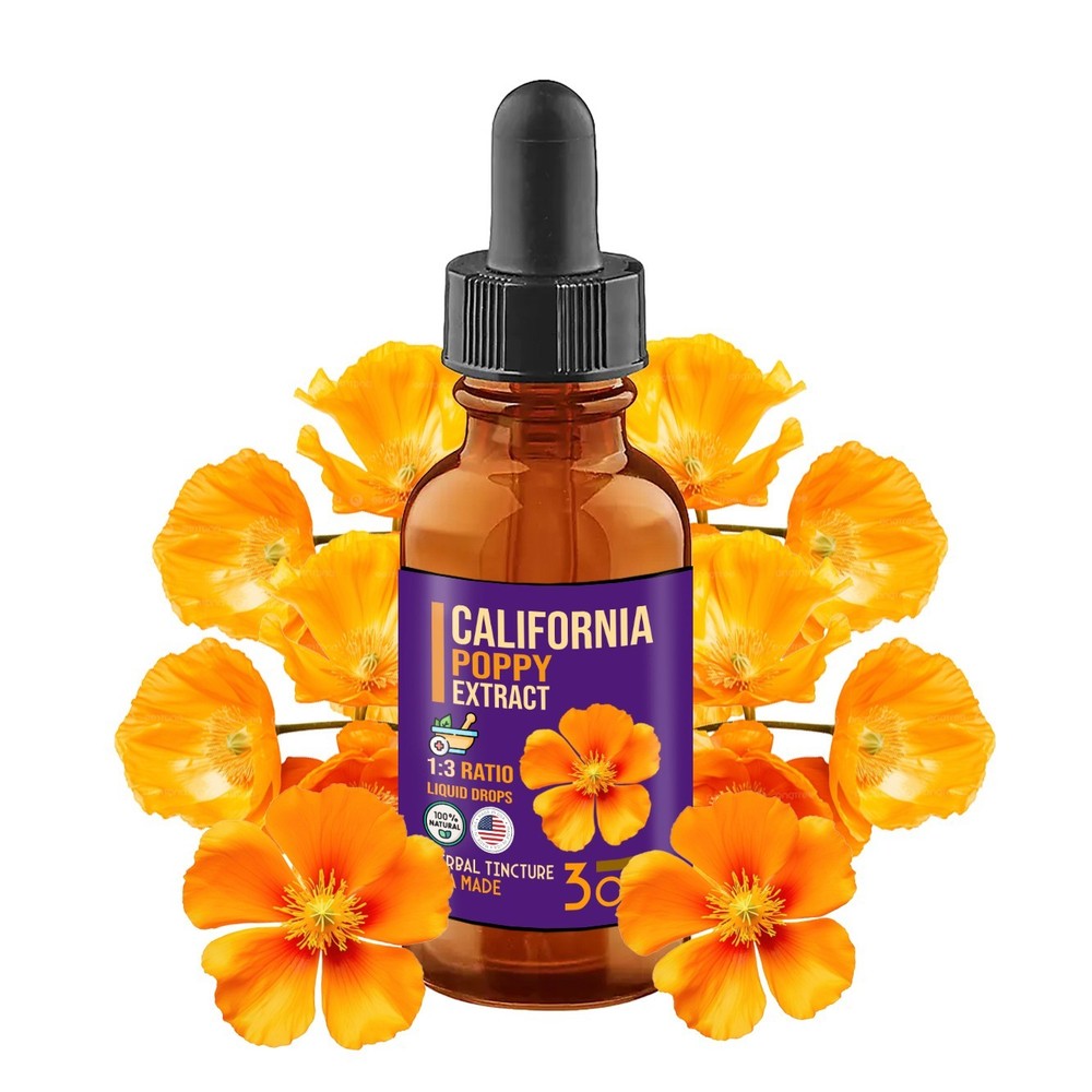 California Poppy Extract – Easy Liquid Drops – Made in the USA