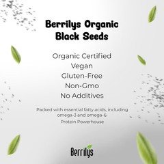 Berrilys Black Seeds – USDA Organic Nigella Sativa, Kalonji & Black Cumin Seeds,