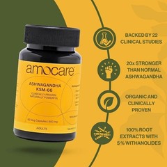 Amocare Ashwagandha KSM66 Capsules, 60 Capsules s726