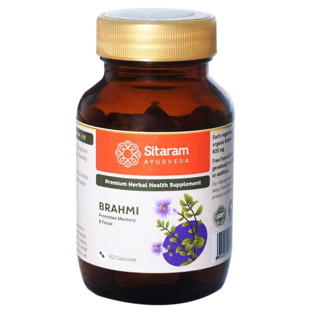 Sitaram Brahmi 60 Capsule More Potent 600 MG Mind wellness Improves Alertness